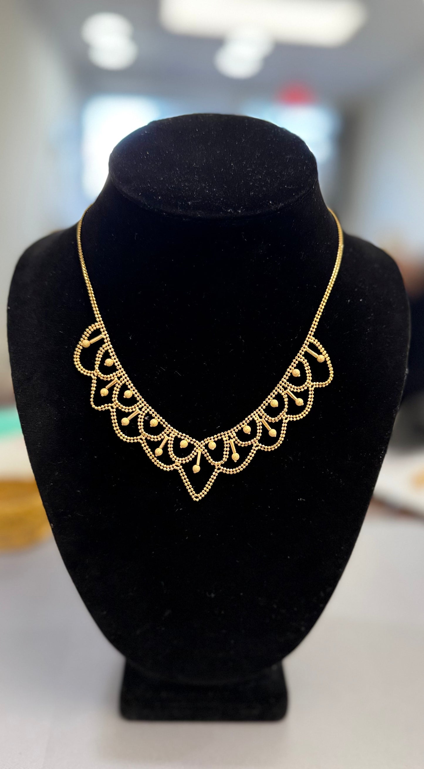 Handmade 22K Gold Necklace | 916 Solid Gold | Traditional Bridal Necklace β 15.8g