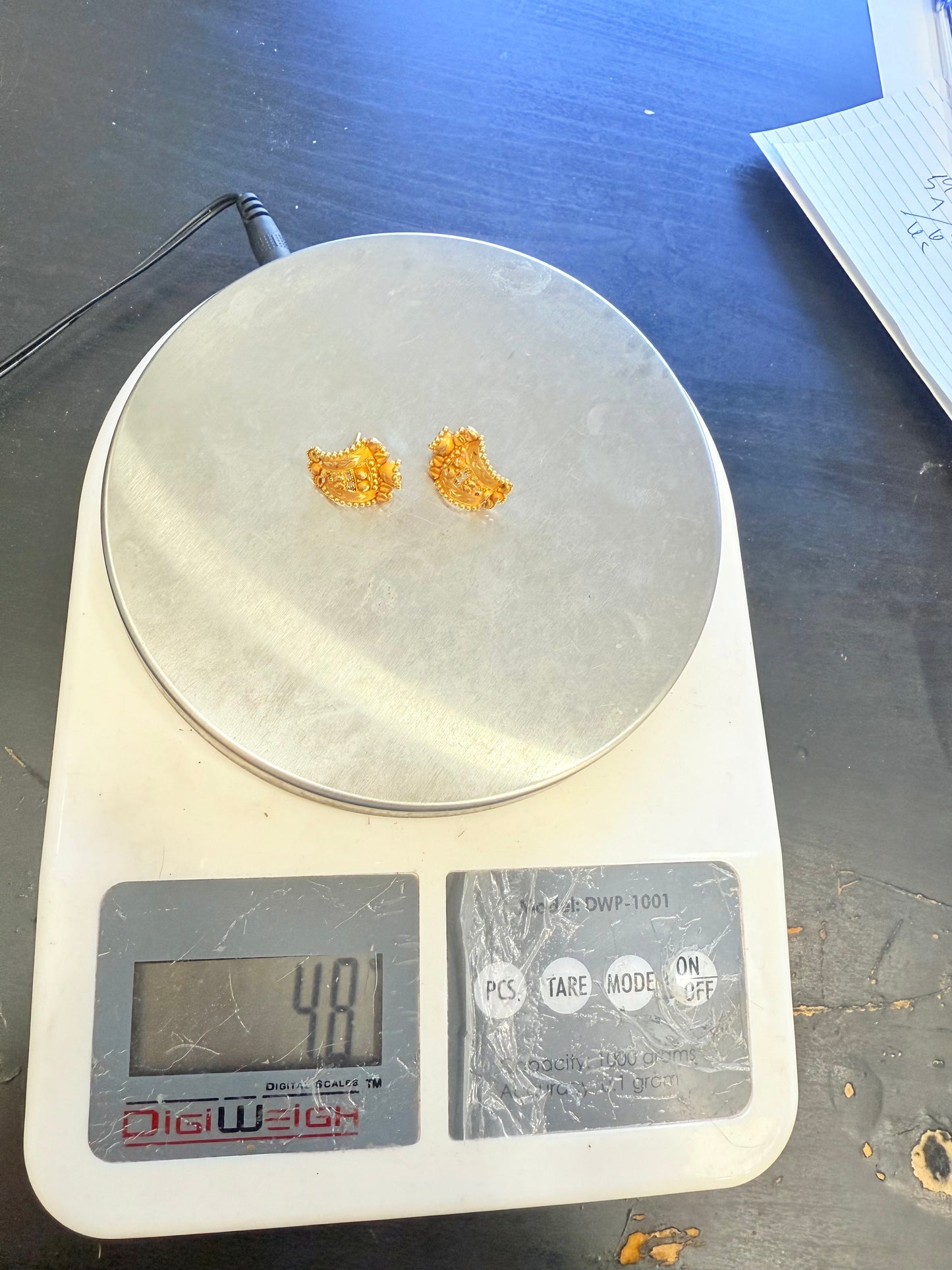 Solid 23K Gold Earrings | Traditional Handmade Gold Jewelry