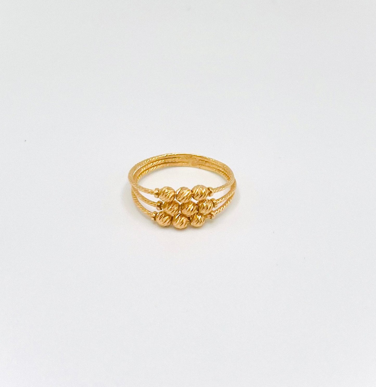 Elegant 21K Gold Ring โ 2.7g | Unique Handcrafted Beaded Design