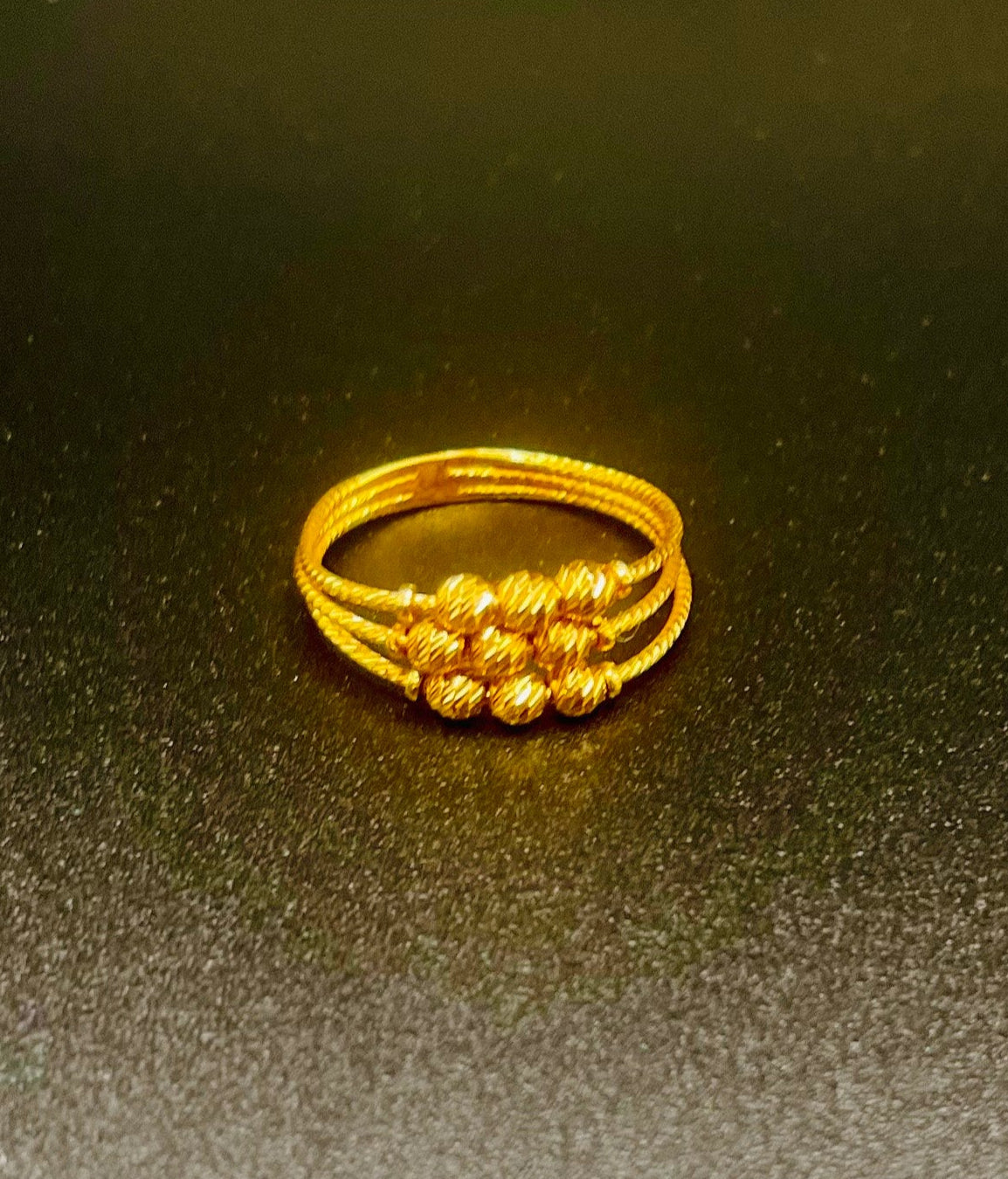 Elegant 21K Gold Ring โ 2.7g | Unique Handcrafted Beaded Design