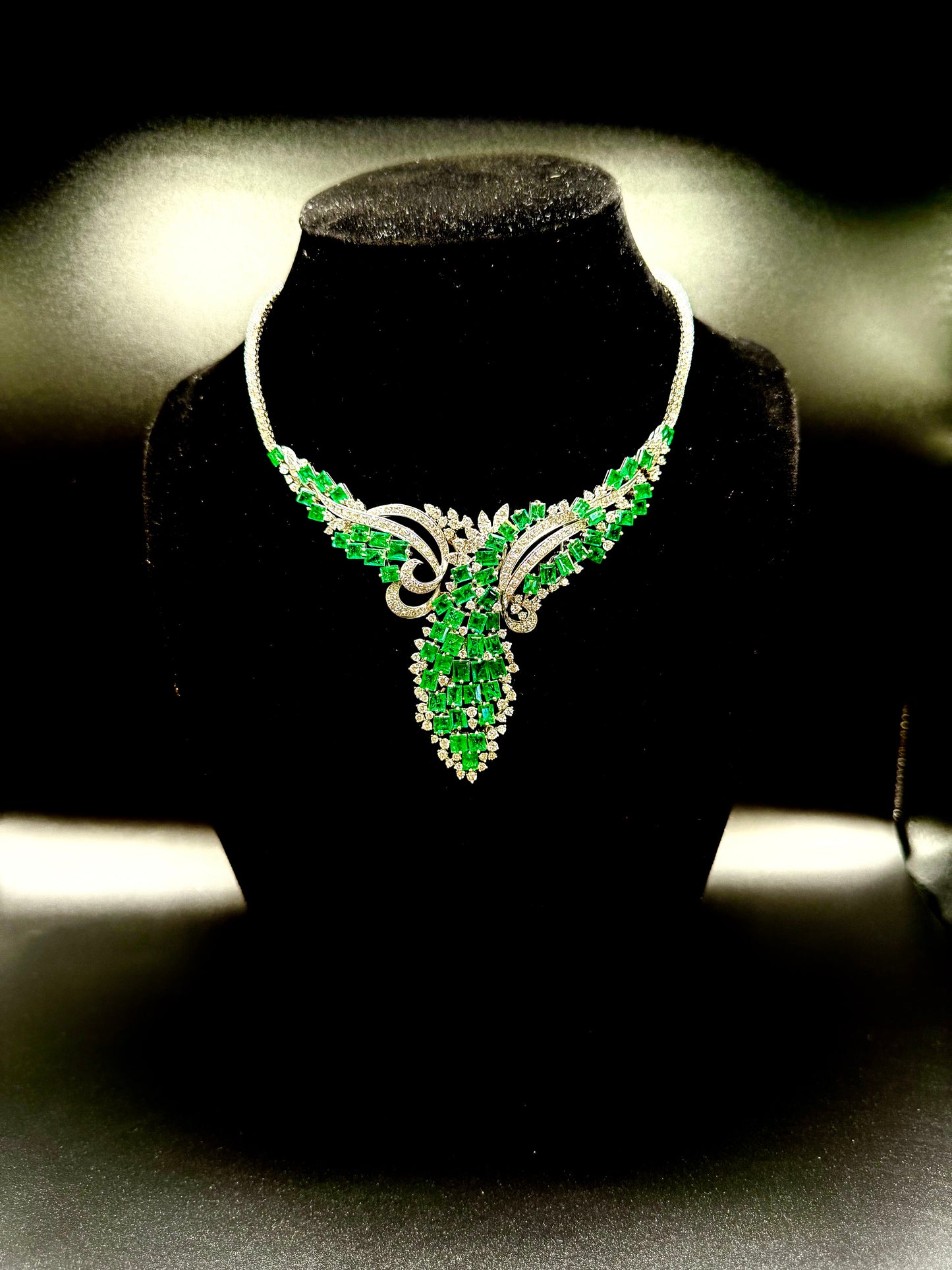 Luxurious 14k Gold Emerald & Diamond Necklace – 20ct Each | 51.7g | 16" Statement Piece