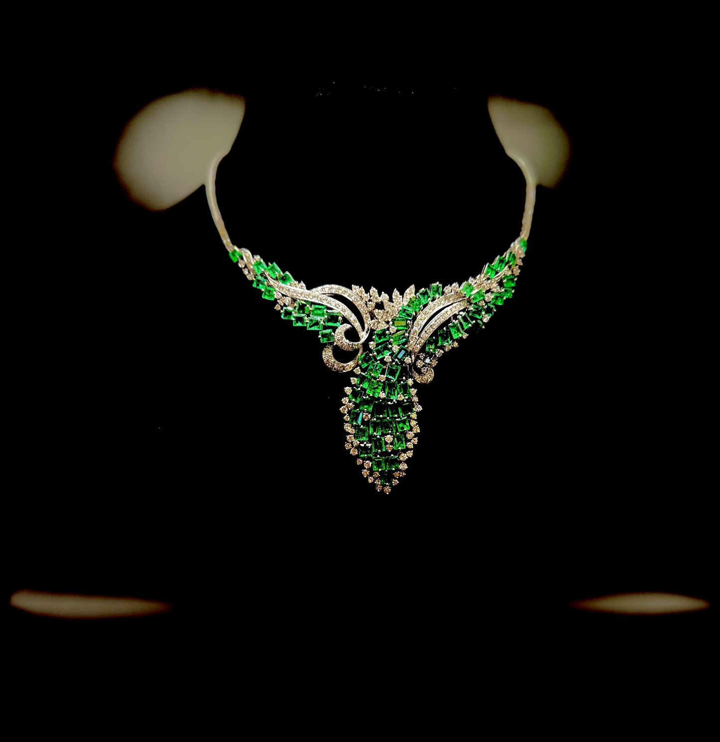 Luxurious 14k Gold Emerald & Diamond Necklace – 20ct Each | 51.7g | 16" Statement Piece