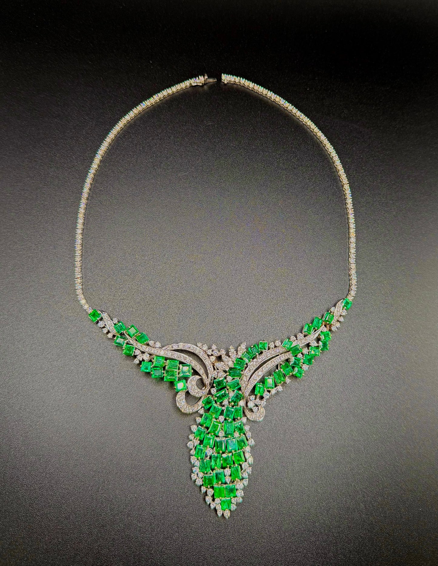 Luxurious 14k Gold Emerald & Diamond Necklace – 20ct Each | 51.7g | 16" Statement Piece