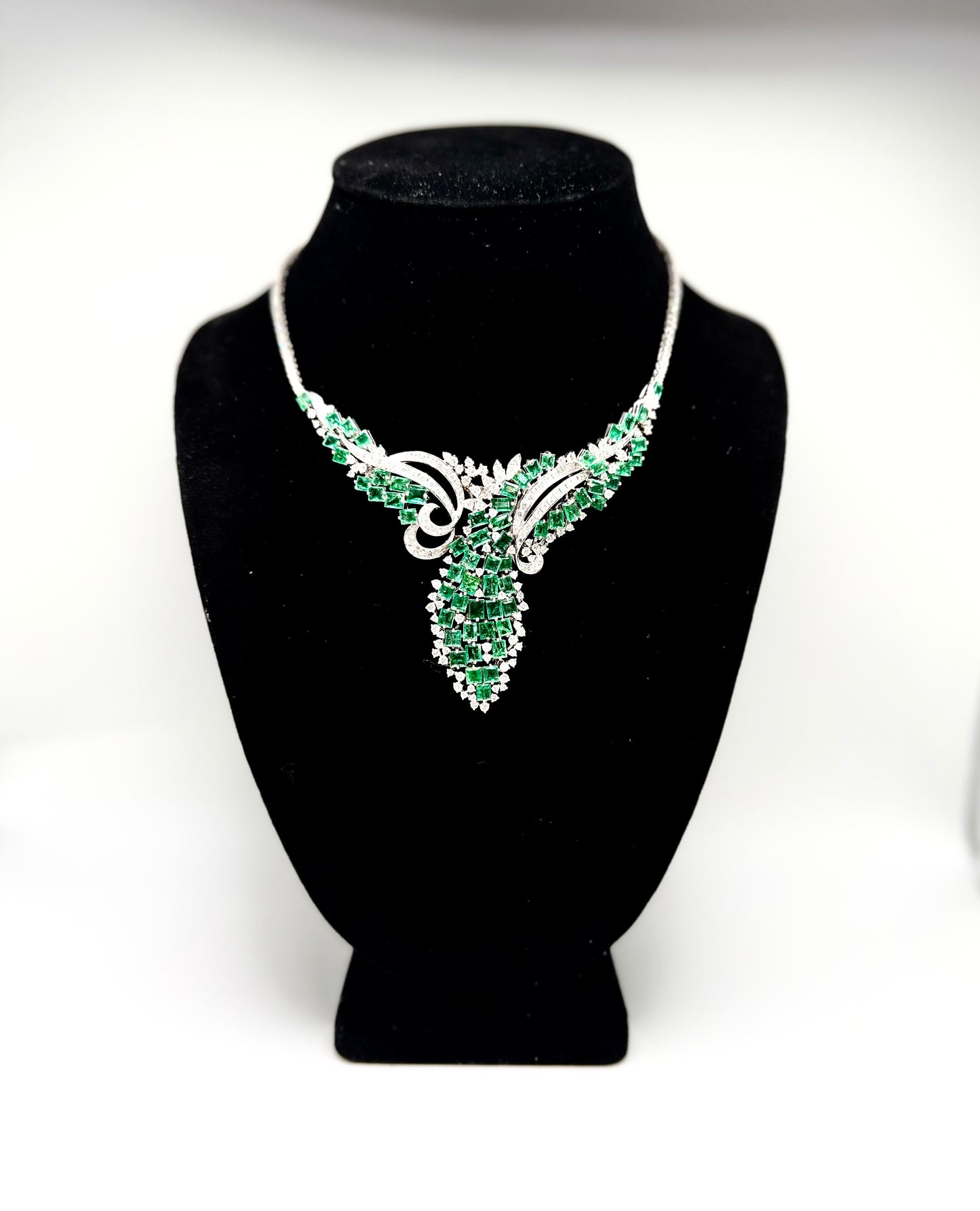 Luxurious 14k Gold Emerald & Diamond Necklace – 20ct Each | 51.7g | 16" Statement Piece