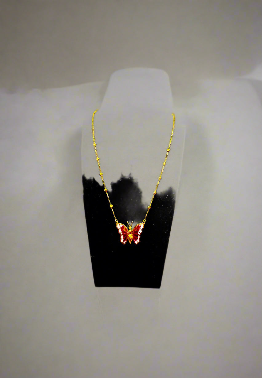 Beautiful 21k Butterfly Necklace
