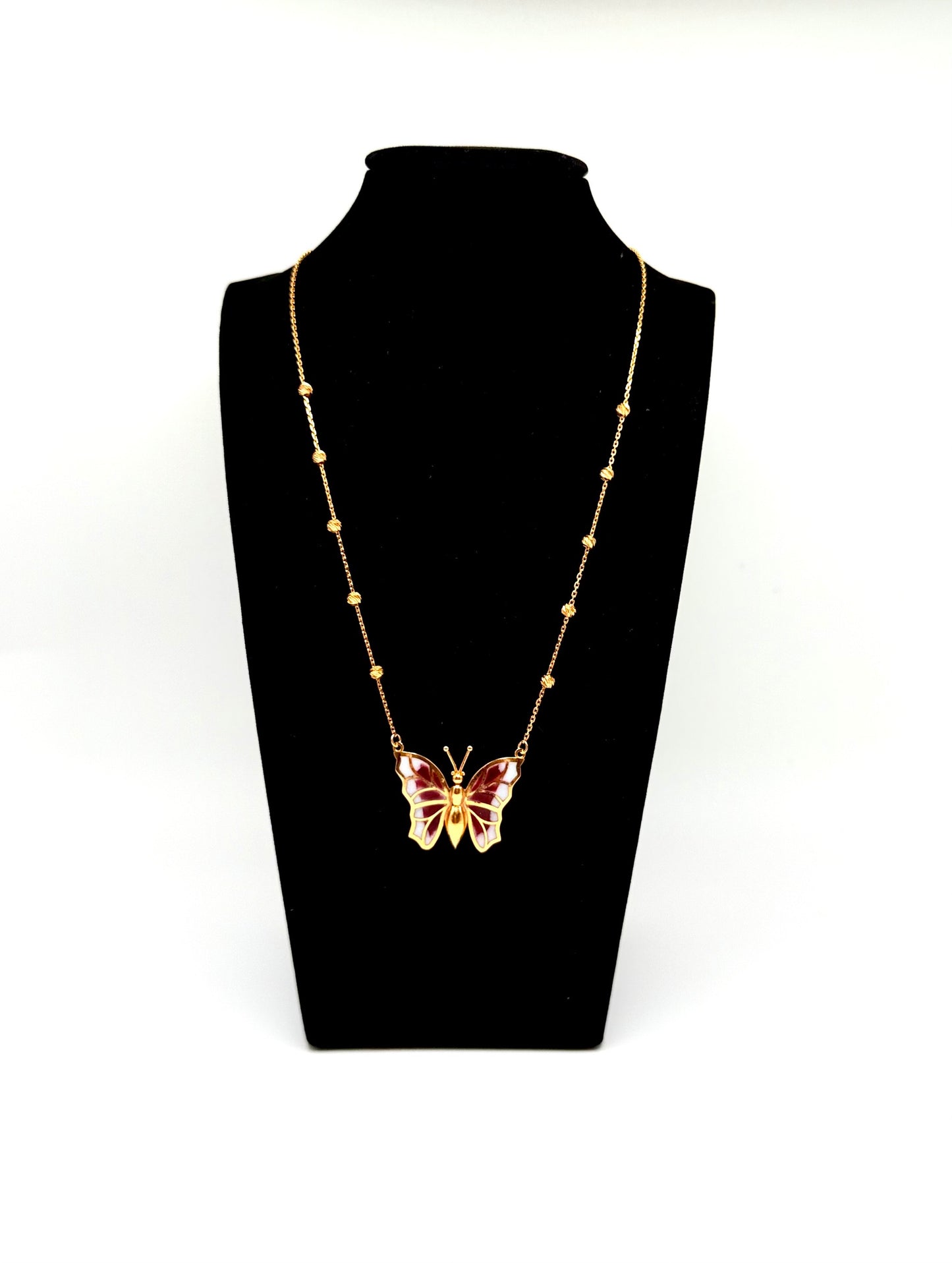 21K Gold Butterfly Necklace – 18.8"