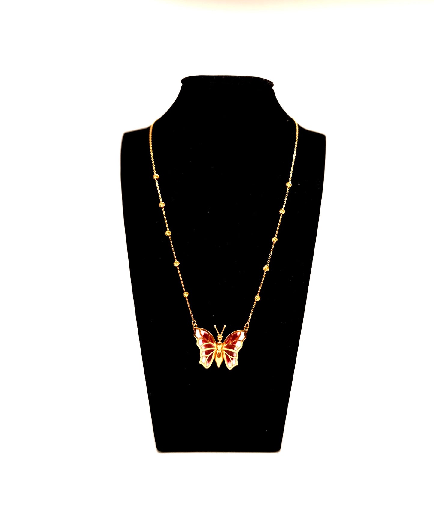 21K Gold Butterfly Necklace – 18.8"