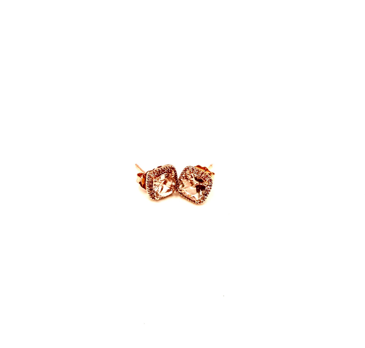 Elegant & Lightweight 14k Gold Earrings with Diamond & Morganite
