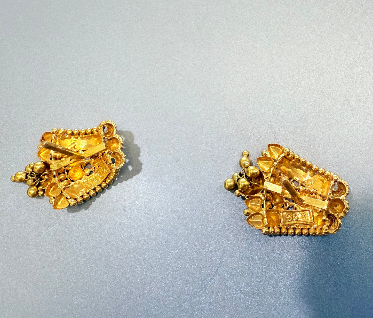 Solid 23K Gold Earrings | Traditional Handmade Gold Jewelry