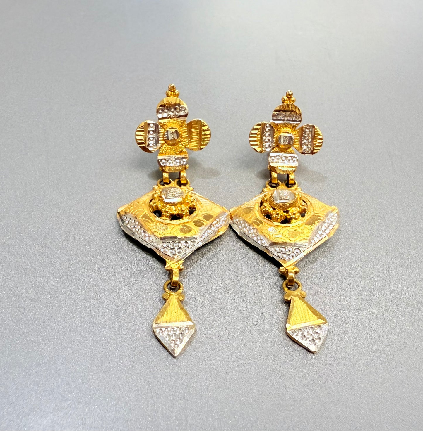 Handmade 22K Gold Earrings | 916 Stamped & Appraised | 7.4g | Bridal Jewelry