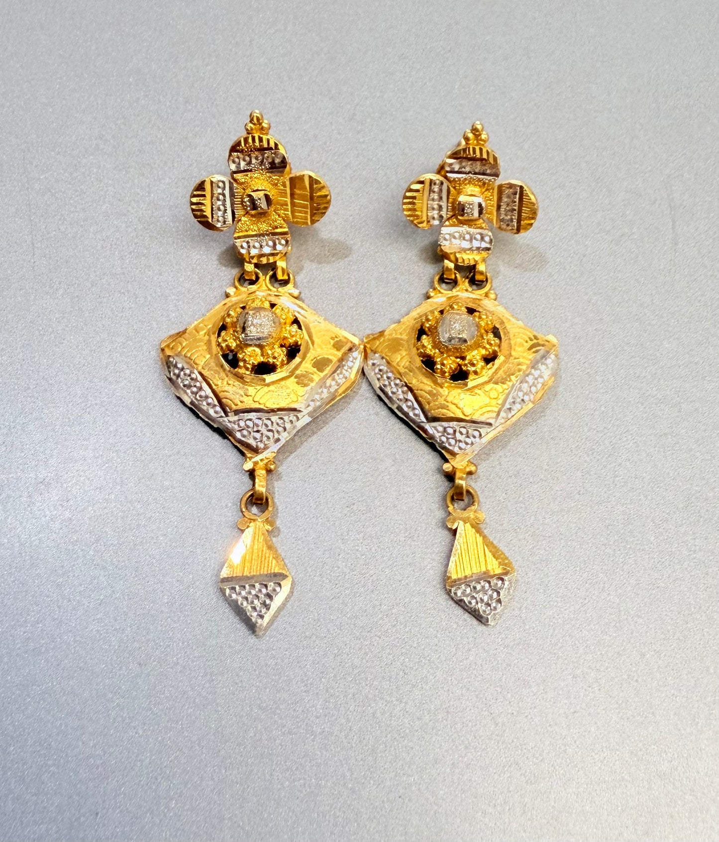 Handmade 22K Gold Earrings | 916 Stamped & Appraised | 7.4g | Bridal Jewelry