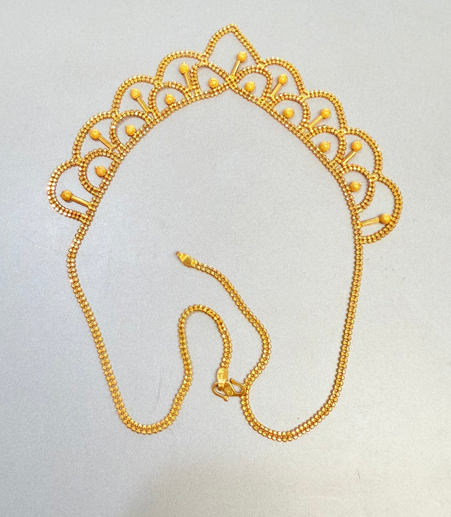 Handmade 22K Gold Necklace | 916 Solid Gold | Traditional Bridal Necklace – 15.8g