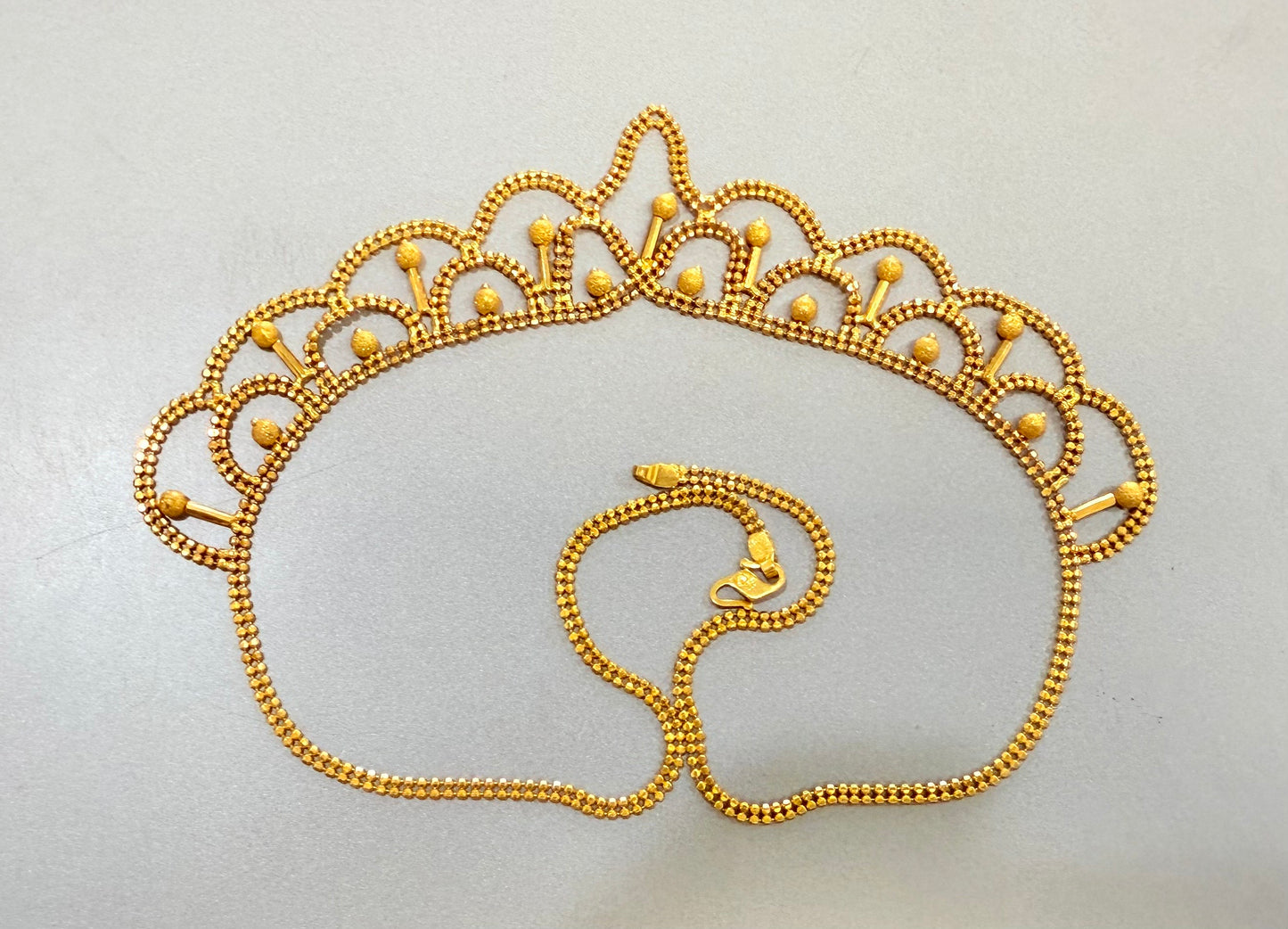Handmade 22K Gold Necklace | 916 Solid Gold | Traditional Bridal Necklace – 15.8g