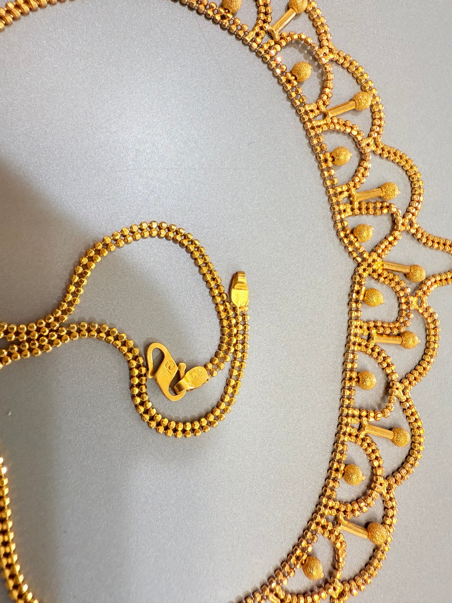 Handmade 22K Gold Necklace | 916 Solid Gold | Traditional Bridal Necklace – 15.8g