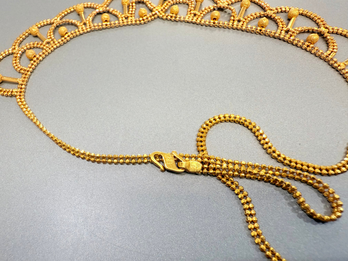 Handmade 22K Gold Necklace | 916 Solid Gold | Traditional Bridal Necklace – 15.8g
