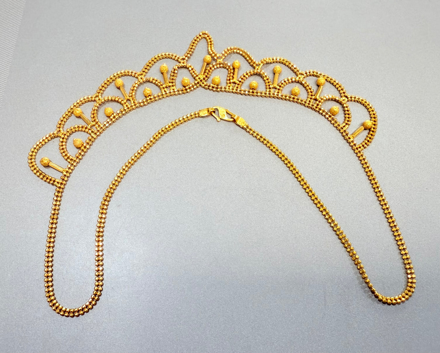 Handmade 22K Gold Necklace | 916 Solid Gold | Traditional Bridal Necklace – 15.8g