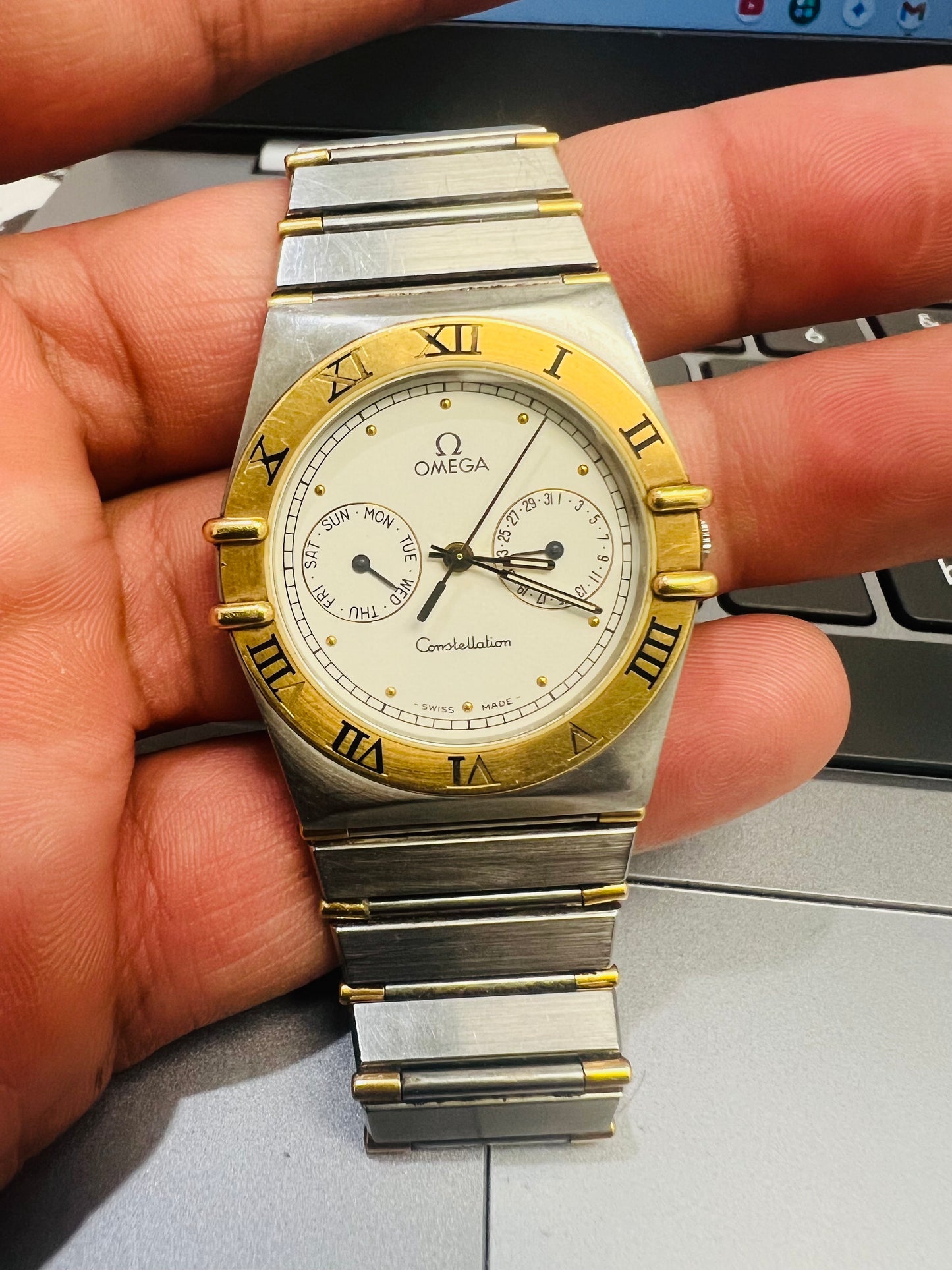 Omega Constellation Day-Date Stainless Steel & Gold Watch - Ref. 1448/431