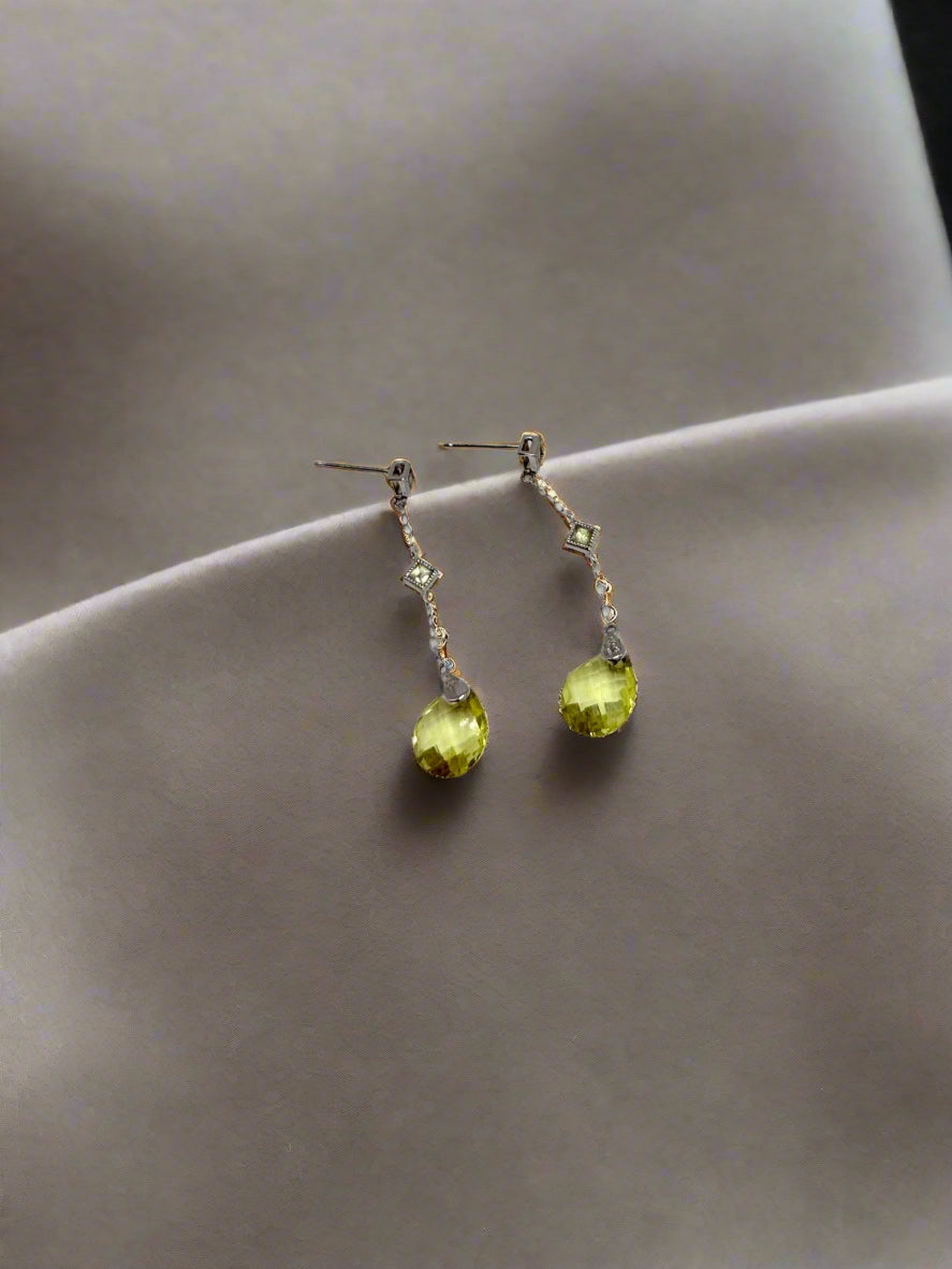 Classic Beauty: Citrine Gemstone Earrings in 10k Gold